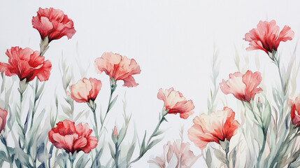 Fototapeta premium Elegant wedding invitation card background vector. Minimal hand painted watercolor botanical flowers texture template background. Design for wedding, vip cover, poster, rsvp moderncard.Valentine's Day