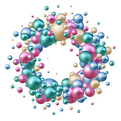 Elegant template with pearl pattern. Frame Png