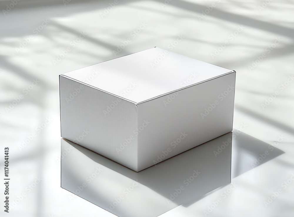 Poster white box product mockup template design container cardboard blank packaging empty object