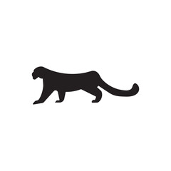 leopard on white background. Leopard silhouette symbol icon illustration. 