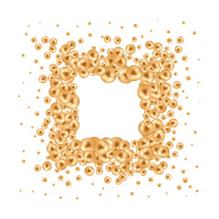 Obraz premium Abstract template with gold balls. Png