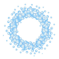Abstract pattern with glass blue balls or precious pearls. Glossy realistic ball. Png