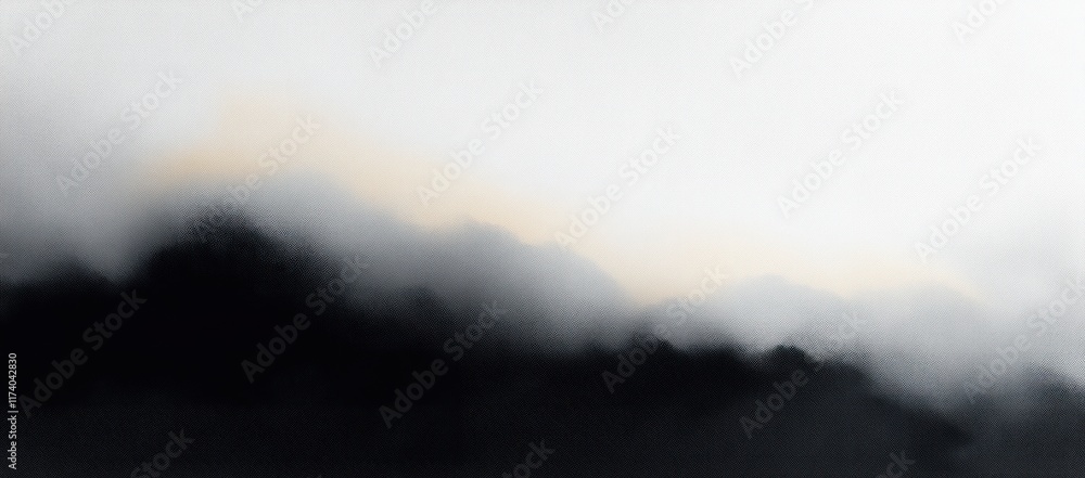 Poster smooth gradient monochrome abstract background with noise texture and soft lighting