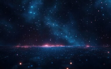 Fototapeta premium Cosmic Starry Night Digital Surrealism Vibrant Space Art