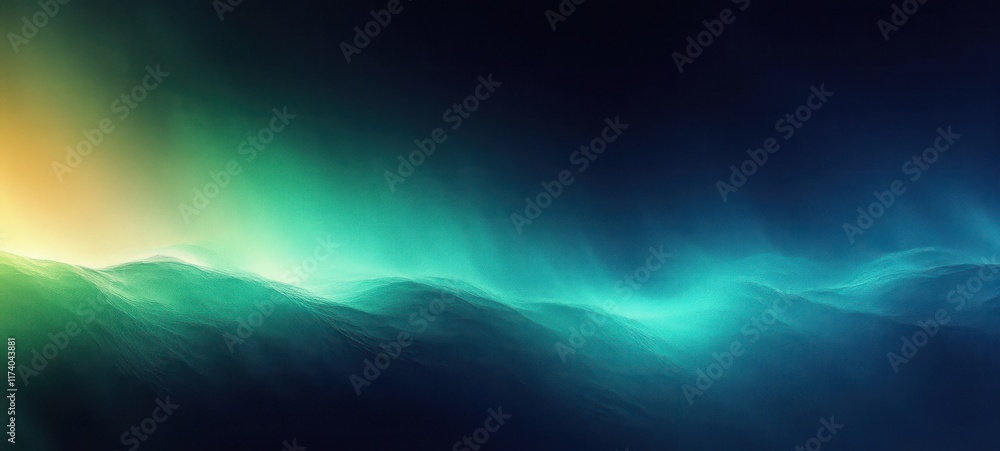 Poster vibrant abstract gradient background with deep blues bright greens soft light dynamic texture