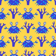 Ocean animals seamless crabs pattern for wrapping paper and fabrics and linens