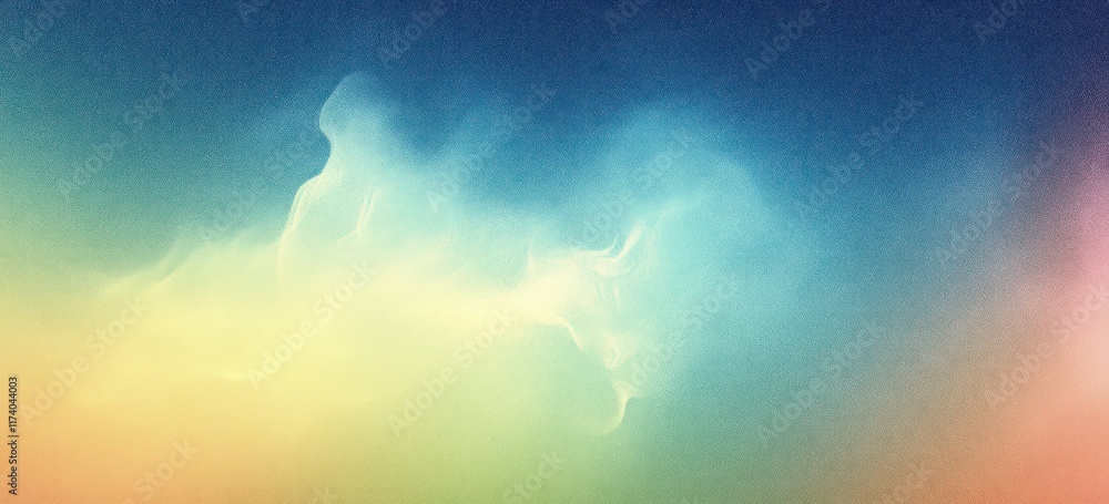 Aufkleber abstract gradient background with green noise texture in soft pastel colors for vibrant banner and p