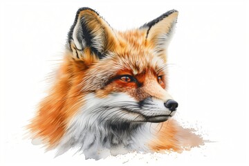 Fototapeta premium A stunning portrait of a red fox with vivid orange fur and expressive eyes, capturing its wild beauty.