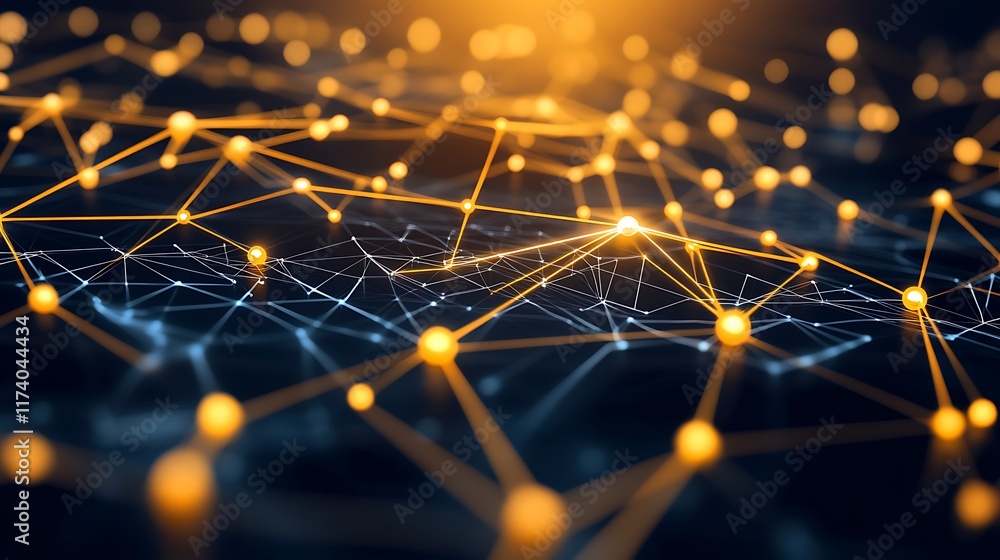 Poster illuminated network nodes forming a complex connection