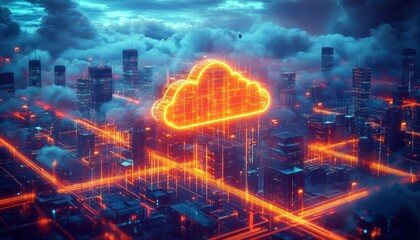 Fototapeta premium Cloud Computing and Serverless Architecture for Efficient Development and Deployment in Digital Infrastructure