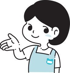 案内をする保育士女性のイラスト