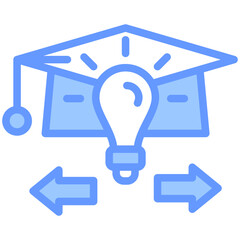 Adaptive Learning Icon Line Blue Style