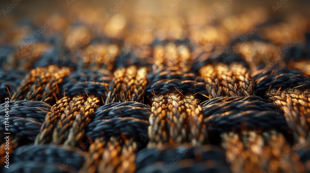 Poster close-up of woven textile showcasing intricate patterns and textures.