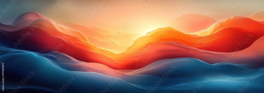 Poster Vibrant Gradient Background Orange Teal Navy Abstract Design Smooth Transitions Grainy Texture Bright Colors Poster Header Banner