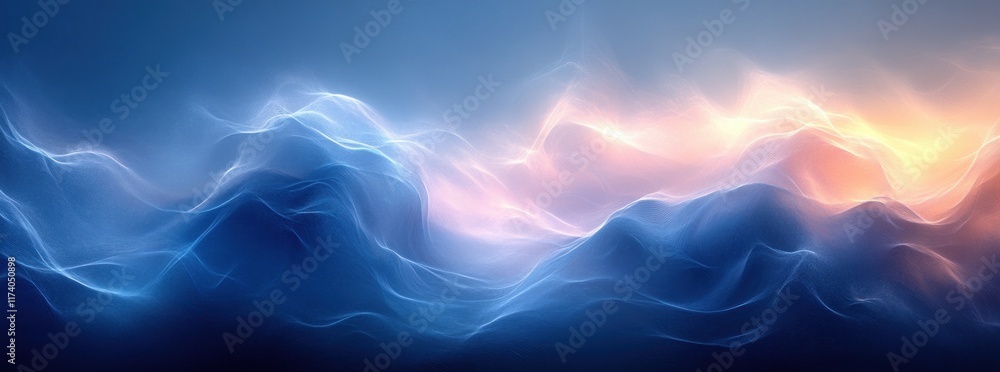Aufkleber blue gradient background soft glow abstract noise texture design