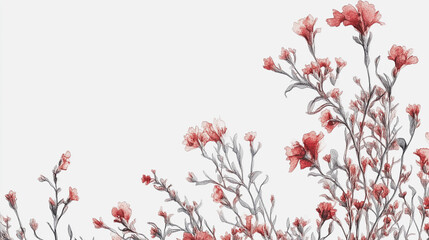 Elegant wedding invitation card background vector. Minimal hand painted watercolor botanical flowers texture template background. Design for wedding, vip cover, poster, rsvp moderncard.Valentine's Day