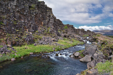 Thingvellir National Park Þingvellir, historic site, first parliament and national park UNESCO in Iceland, east of Reykjavík Europe