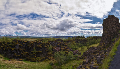 Obraz premium Thingvellir National Park Þingvellir, historic site, first parliament and national park UNESCO in Iceland, east of Reykjavík Europe