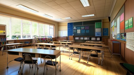 Bright and Engaging Classroom with Visual Learning Tools