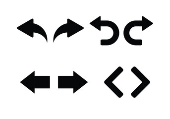 A set of minimalist back and forward icons for navigation. Perfect for app interfaces, websites, and other digital design projects.