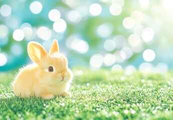 Fototapeta premium easter bunny on grass