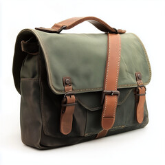 Naklejka premium Olive Messenger Bag: Style Meets Functionality