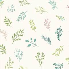 Naklejka premium seamless background with leaves
