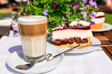 Europe, Germany, Schleswig-Holstein, Schleswig. Afternoon Mitte Tag Pausa.  Coffee and kuchen, cake.