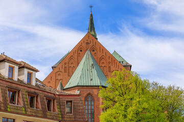 Fototapeta premium Europe, Poland, Kolobrzeg. Co-cathedral Basilica of the Assumption of the Blessed Virgin Mary, or Kolobrzeg Cathedral.