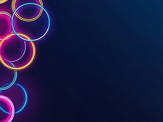 Neon Circles Abstract Background Design