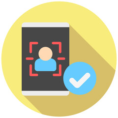 Biometrics rounded flat color icon, use for UI, UX, app and web development, digital or print. for digital industry, education, technology.