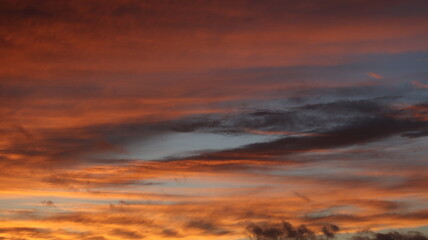 Moody Orange Cloudy Sunset Sky