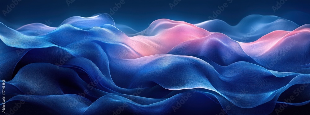 Aufkleber Blue Gradient Background Abstract Design Soft Light Glow Dark Texture Effect Banner Header