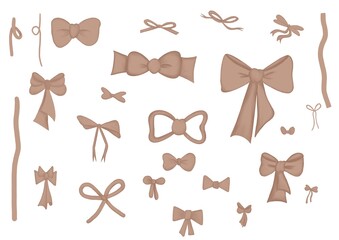 set of mocha mousse bows