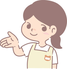 案内をする保育士女性のイラスト
