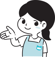 案内をする保育士女性のイラスト