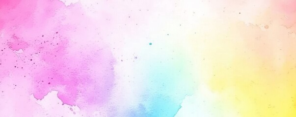 Obraz premium Watercolor modern art background great for cards, flyers, posters, banners, and cover designs. Displays sky and clouds. Features colorful hand-drawn illustrations ideal for interior design. Includes