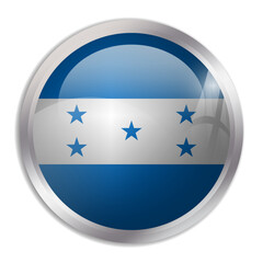 Honduras flag - glossy circle button displays a colorful flag representing a country cultural identity and heritage. The essence of national pride and unity.