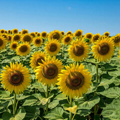 Fototapeta premium sunflower field in summer