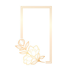 Minimalist Beautiful Gold Floral Frame for Modern Design