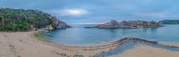 Cloud-covered sunrise over Guerilla Bay