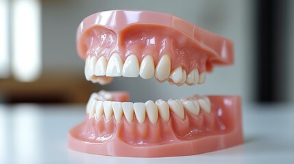 Obraz premium Perfect Smile Dental Model Showcasing Healthy Teeth And Gums For Oral Health Concepts
