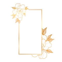 Minimalist Beautiful Gold Floral Frame for Modern Design