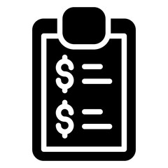 Invoice Icon Solid Black Style