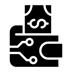 Digital Wallet Icon Solid Black Style