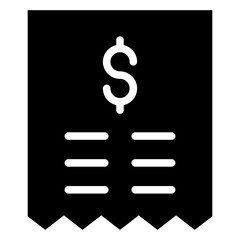 Billing Icon Solid Black Style