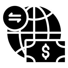 Wire Transfer Icon Solid Black Style