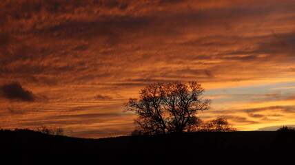 Moody Cloudy Orange Sunset Sky