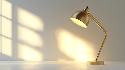 Chic Adjustable Gold Smart Lamp on Pure White Background