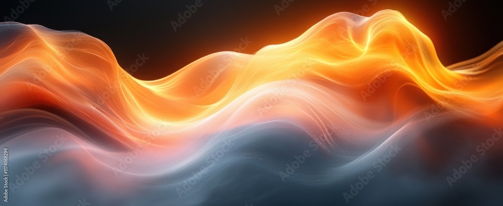 Aufkleber abstract art soft focus smooth gradient orange black minimalistic composition atmospheric lighting